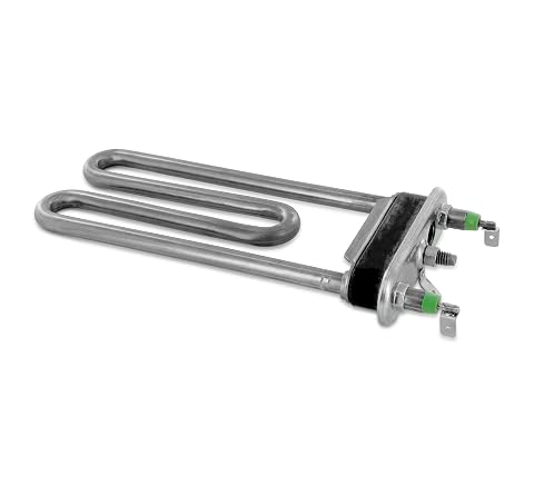 Résistance chauffante droite DL-pro avec bride et ouverture pour sonde, posée sur un établi clair.