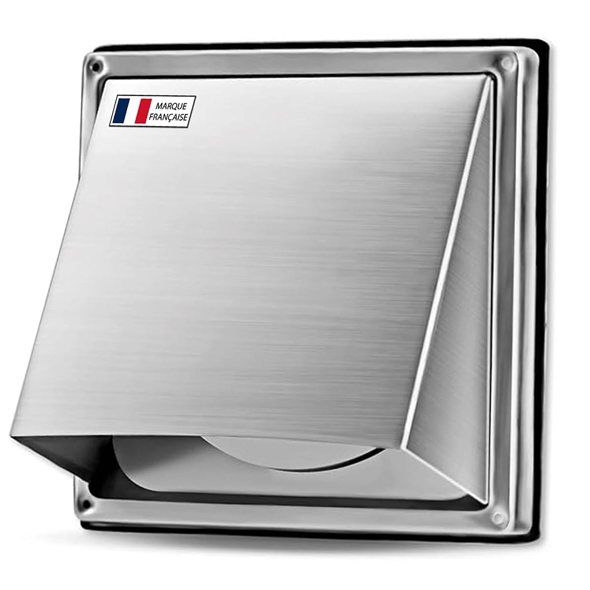 Grille d’aération Airope en inox de 150 mm avec clapet anti-retour, dans une buanderie