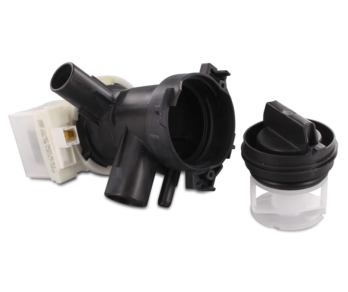 Pompe de vidange DL-pro noire avec corps, embout et filtre à peluches