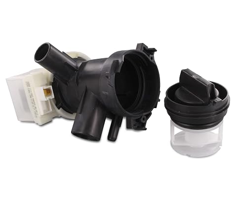Pompe de vidange DL-pro noire avec corps, embout et filtre à peluches