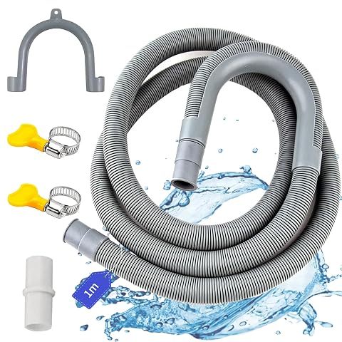 Kit de vidange Lukiup avec tuyau flexible, adaptateur blanc, deux colliers inox et support en U